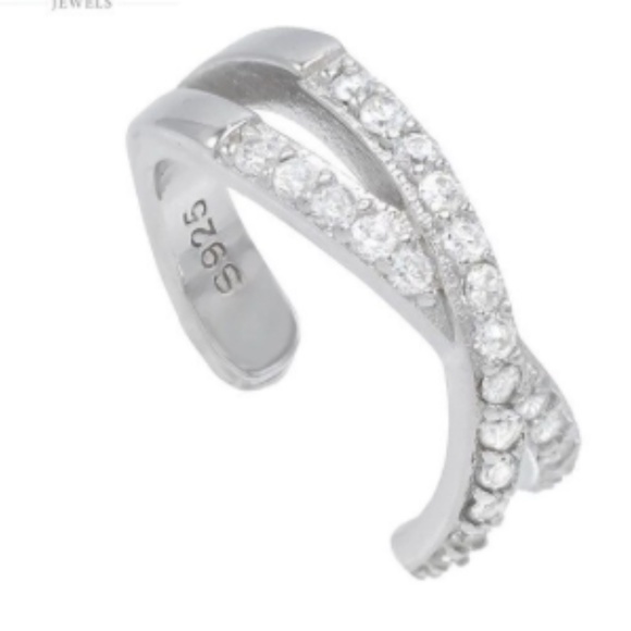 Rhinestone Criss Cross Ear Cuff (1 pc.) - Picture 8 of 9